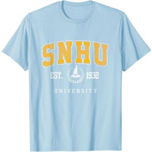SNHU Tech Retro University Arch Tee for Men & Women T-Shirt (Blue), Smal