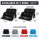Stadium Seats with Back Support Wide, 4.7" Padded Bleacher Seat, 6-Position Reclining Bleacher Chairs with Back and Cushion, Sofa Style Ergonomic Design for Sports Games Baseball Football (22.5"Black)