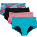 Hanes Girls' Comfort, Period. Boys'hort & Hipster Period Underwear, Moderate Protection, Multi-Pack 8