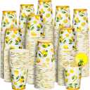 Umigy 100 Pcs Lemonade Paper Cups Disposable Lemonade Stand Cups Bathroom Mouthwash Drinking Disposable Cups for Summer Party Picnics Barbecues Traveling Hot Cold Beverage Water Juice (8 oz)