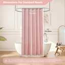 Siiluminisoy Pink Shower Curtain with Tassel Woven Fabric Boho Shower Curtain Cute Farmhouse Textured Tufted Chevron Striped 72 x 72 Bathroom Shower Curtain