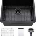 23 Inch Black Undermount Laundry Sink-VASOYO 23x18x13 Undermount Utility Sink Black Stainless Steel Laundry Room Sinks 16 Gauge 13 Inch Deep Single Bowl Under Mount Outdoor Sink