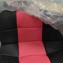 Rolling Stool with Wheels, Adjustable Height Pneumatic Garage Work Mechanic Stool Seat with Backrest, 400 LBS Capacity 360 Swivel Mechanic Crepper Chair with Tool Tray Storage, Pink