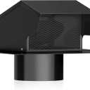 Removable Roof Vents, Hon&Guan 4 Inch Roof Dryer Vent for Houses, Galvanized Steel 4 Inch Exhaust Vent for Ventilation System-with Damper, Black.