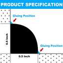 Duzzy 158 Inch Flexible Quarter Round Molding, Peel and Stick Silicone Rubber Trim Suitable for Shower Pans Gap and The Base of Staircase, White