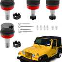 Ball Joint Kit (4PCS), Heavy Duty, Compatible with 1984-2006 Jeep Cherokee XJ, Wrangler YJ TJ LJ, Grand Cherokee ZJ, Comanche MJ, Front Suspension Upper & Lower, Fits Dana 30/44 Axles, Replaces# 10642