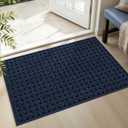 Door Mat Indoor Entrance 20x32, Non-Slip Washable Doormats Entry Way Mats, Dirt Resistant and Absorbent Welcome Mat, Easy Clean Low-Profile Doormat, Front Door, Inside Entrance, Blue (1'8" x 2'8" (Rectangular))