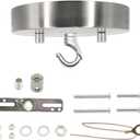 EIFHYT Canopy Kit for Chandelier, 5 1/8 Ceiling Lighting Modern Steel Canopy Kit Light Fixture Cover Plate, Hook & Cord Holder for Pendant Lighting Fixtures (Brushed Nickel)