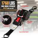 Retractable Ratchet Straps Heavy Duty Tie Down 1''*12ft Breaking Strength 1760LBS Cargo Securing System, for Motorcycle, Jetski, Kayak(2 Pack,Black)
