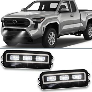 LED Front Bumper Light Kit for 2022-2025 Toyota Tundra| 2024-2025 Tacoma| 2025 4Runner| 2023-2025 SequoiaWhite DRL Fog Lights | Dynamic Amber Sequential Turn Signals | Direct OEM Replacement