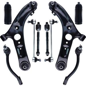 Control Arm, 10 Pcs Suspension Kit Front Lower Ball Joints Sway Bar Tie Rod Bellows Replacement For 2011-2016 Hyundai Elantra & 2012-2017 Hyundai Veloster