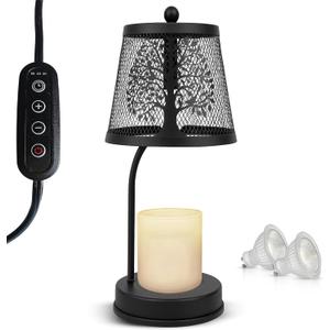Farmhouse Candle Warmer Lamp Black Large Flameless & Smokeless Candle Melter lamp with Timer & Adjustable Light,for Aromatic Candles Zen & Meditation Decor, Lampara para Velas Aromaticas