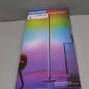 RGB LED Corner Floor Lamp with Music Sync and 16 Million DIY Colors, Color Changing Modern Smart Standing Lamp with APP and Remote Control, Ambient Light for Bedroom, Living Room & Gaming room (Black)