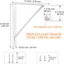 4 Pack Heavy Duty Closet Shelf & Rod Brackets, Wall Mounted Closet Shelf Brackets, 11 x 10.2 Inch Closet Shelf Brackets with Rod Support, White