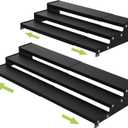 Spice Rack Organizer for Cabinet, 3 Tier Expandable Spices Storage, Great for Kitchen Cabinets, Cupboard,Pantry and Countertop More 2 Packs/Black