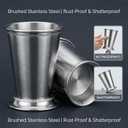 2 Pcs Mint Julep Cups, 12oz Stainless Steel Julep Cup, Classic Vintage Metal Cup for Cocktails, Iced Coffee, Whiskey, BPA-Free & Dishwasher Safe (Silver)