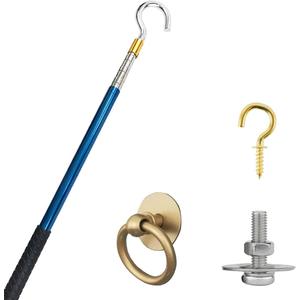 Attic Ladder Door Pull Down Hook Cord Stair System Parts, Rope with Handle for Attic Extension Ladder Pull Down System Hook Cord Kit Rope Replacement