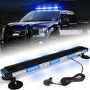 34inch 166 LED Emergency Rooftop Strobe Lights Bar Flashing Safety Traffic Advisor Warning Hazard Snow Plow Light W/Magnet Base for Work Trucks Vehicles Construction Tow Pickup Blue White