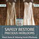 Vintage Fabric Stain Remover - Safely Cleans Retro & Antique Textiles - Made in the USA - Gently Removes Yellowing & Tough Stains From Vintage Linens, Quilts, Dresses, Doilies 32 Ounce (Pack of 1)