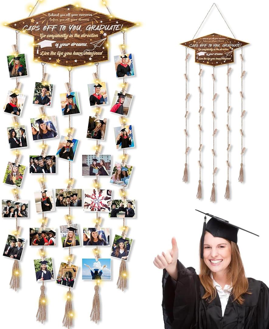 Palksky Graduation Picture Display Graduation Gifts for Him Her, Graduation Picture Frame with Tassel Holder for Best Friends Women, Hanging Photo Display for High School College Graduation Party
