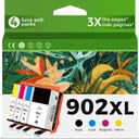 902XL Ink Cartridges Combo Pack for HP 902 XL Black Color Compatible for HP902 HP902XL OfficeJet 6978 6962 6968 6970 6958 6960 6975 6950 6954 6951 6956 6961 6963 6964 6966 Printer Cyan Magenta Yellow