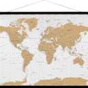 FALAMON Magnetic Poster Hanger Frame, 24x36 36x48 36x18 Teak Wood Magnet Poster Frame for Posters, Prints, Photos, Pictures, Maps, Scrolls, and Canvas Artwork(Black, 36")