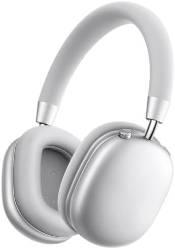 Picun F5 Active Noise Cancelling Headphones, Wireless Bluetooth Headphone, Over-Ear Headphones with Built-in Mic, 30H Playtime, Custom EQ via App, Deep bass headsets for Travel, Office, Home, Sliver