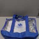 2 medium clear tote bag, blue strap, blue logo