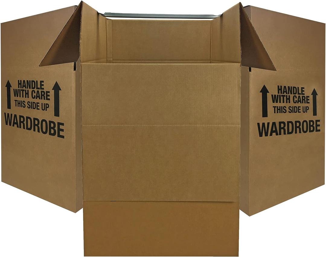 UBOXES Space Savers Wardrobe Moving Boxes With Hanger 20" x 20" x 34" (3 Pack)