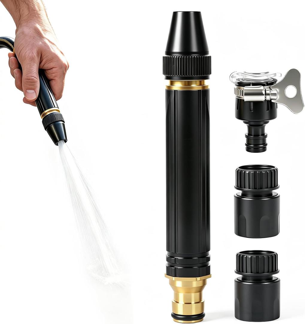 Heavy Duty Hose Nozzle, Adjustable water High Pressure Water Hose Nozzle | US Standard 3/4"with metal material leak-proof Garden Hose Sprayer, Car Wash, Lawn, Garden Watering, Patio Cleaning, 0.75 Inch
