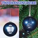 Soulchen 12 Pcs Football Ornaments Set 3.15 Inch Hanging Ball Ornaments Sports Football Themed Birthday Decor with Star Helmet Foam Finger Classic Blue and Grey Color (Transparent Thread)