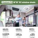 RV Window Shade - 16 * 16 inch RV Skylight Shade Cover for RV Sunroof Window, 600D Oxford Fabric RV Window Insulation, Waterproof, Foldable Velcro, Motorhome Accessories, Black