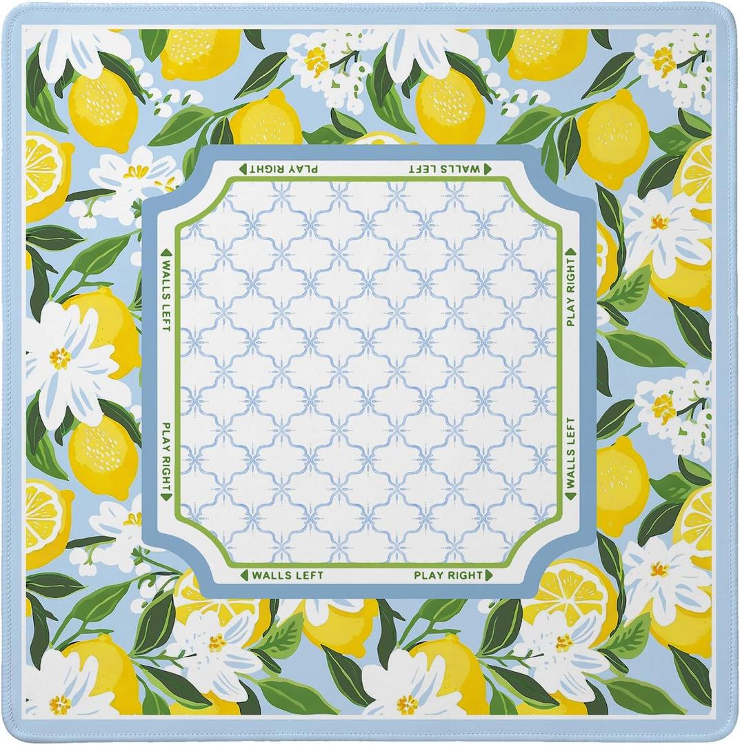 Cztulip Blue Lemon Floral Anti-Slip Noise-Reducing Mahjong Mat,31.5x31.5In
Cottagecore Botanical Garden Mahjong Mat for Table Board,Games Tile Game,Poker and Cards