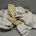 91 x 71 Extra Large Outdoor Boho Picnic Blanket with Sage Green Table Runner, 6 Throw Pillow Covers 6 Napkins Woven Cotton Yarn Oversize Beach Blanket Washable Picnic Camp Wedding