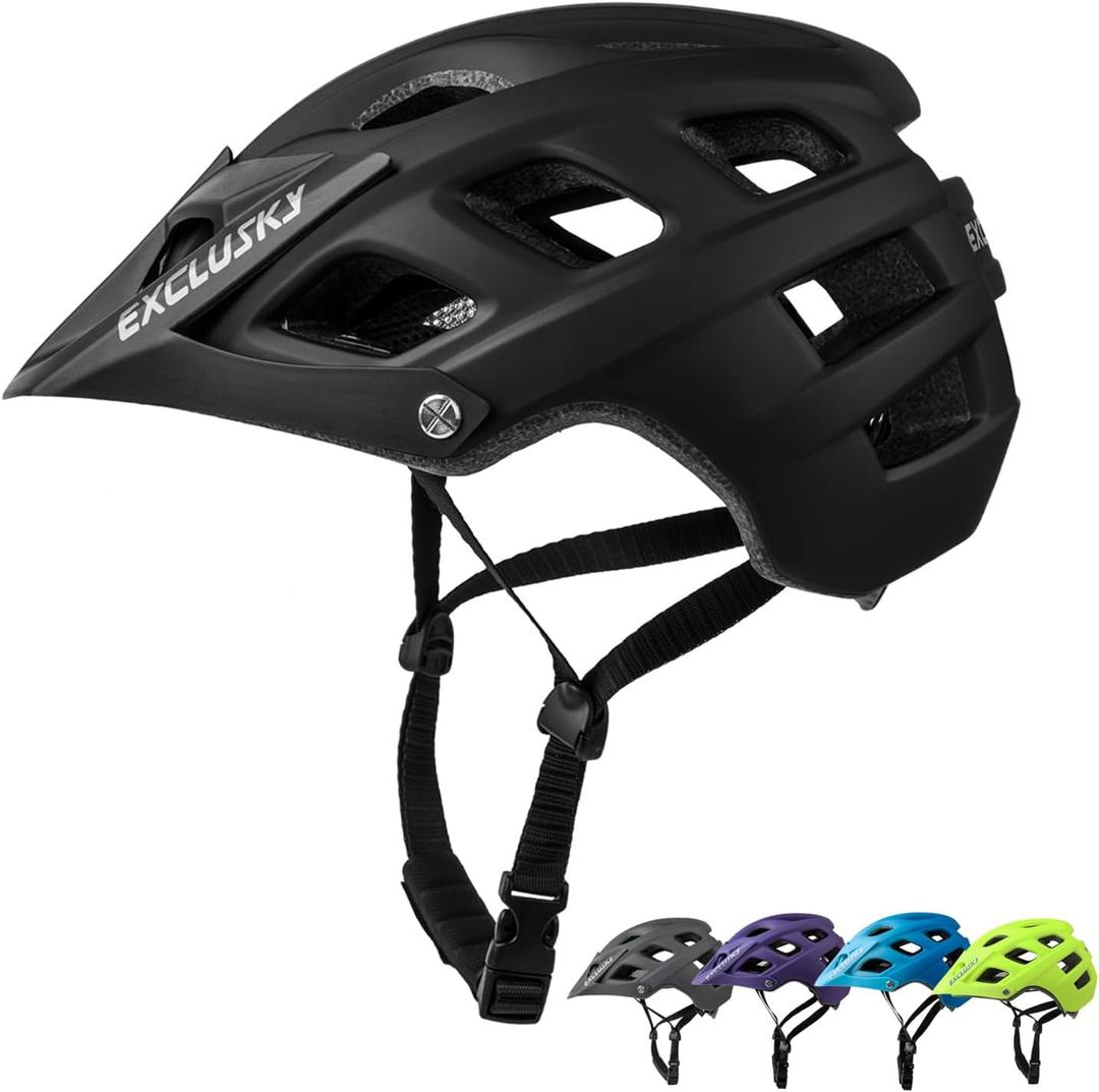 Exclusky Bike Helmet Mountain Bike Helmet for Adults Lightweight MTB Cycling Helmet for Men Women Adjustable Bicycle Helmet with Visor (54-57cm/21.25-22.44inch)