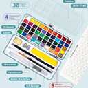 Watercolor Workbook, Water Coloring Book, 12 Different Patterns of Original DIY Designs, 50 Colors Watercolor Paint Set with Palette and Brush, Beginner-Friendly Watercolor Workbooks (Bouquets)