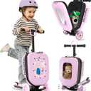 iSporter Luggage Scooter for Kids Ages 2-5 | Ride-On Suitcase Scooters for Boys Girls | Foldable & Height Adjustable, 110lbs Max