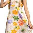 RONGTAI Girls Sleeveless Dress Round Neck 5D Floral Printed Sundress for Casual Party Beach Little Girl 2-12 Years (4-5T)