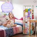 Trycooling Stuffed Animal Storage Zoo Holder Space Save Vertical PVC with Elastic Band and Net for Playroom Bedroom Nursery (White 1)