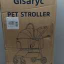 Dog Cat Stroller for Small/Medium Pets up to 50 lbs, 3-in-1 Foldable Pet Stroller with Detachable Carrier, Car Seat, Storage Basket, Cup Holder, Hanging Bag, Rain Cover, All-Terrain 4 Wheels (Khaki)