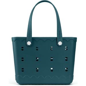 Large Rubber Beach Tote Bag | Durable Rubber Bag Waterproof Washable Versatile Modern Tote Bags (Medium, Midnight Blue)