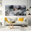 XLSJERST Large Artwork Black and White Wall Art - Abstract Canvas Wall Decor Grey Big Pictures for Living Room Wall Decoration Gray Art Work for Office Wall Decor Size 24x48 Inches