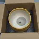 G EPGardening Ceramic Pots for Plants - 7 Inch Plant Pot with Drainage Hole and Saucer, Modern Ceramic Planter for Indoor Outdoor, Round Flower Planter, Gifts for Plants Lovers, Home Decor, Yellow