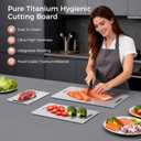 Titanium Cutting Board Set of 3, 100% Pure Titanium Cutting Boards for Kitchen, Non-Toxic, Double-Sided Chopping Boards for Raw & Cooked Food, Handles Included, Dishwasher Safe(M+L+XL)
