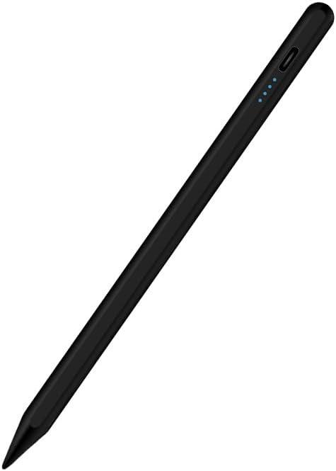Universal Capacitive Stylus Pen for Samsung Galaxy Tab A7/A8/A9/A9 Plus/A11/iPad iPhone- Android/iOS/Windows Compatible Writing/Drawing Tool, Pressure Sensitivity, Replaceable Tips (Black)