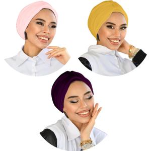 para life Band Turbans for Women, Breathable Instant Turban|Standard Size Stretchable Cotton Sandy|Pre-tied Hijab Cap