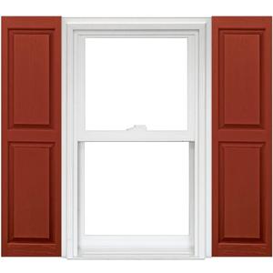 Homeside Raised Panel Vinyl Shutter 1 Pair 14-1/2in. x 75in. 051 Red