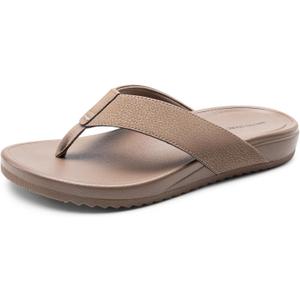 Bruno Marc Men's Flip Flops Thong Sandals Soft Cushion Supportive Footbed Summer Shoes (11, Brown)