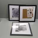 eletecpro 12x12 Picture Frames Set of 3 with Mat for 8x8 Photos or without Mat for 12x12, Square Gallery Wall Decor Collage for Picture Display, Black Frame Set for Wall Hanging