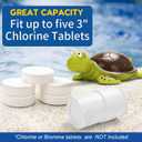 Pool Chlorine Floater, Large Capacity Floating Chlorine Dispenser Fits Up to 5 Pc 3-Inch Chemical Tablets, Heavy-Duty Plastic-Anti-Aging,Top Vacuum Design- Prevent sinkin (Turtle)